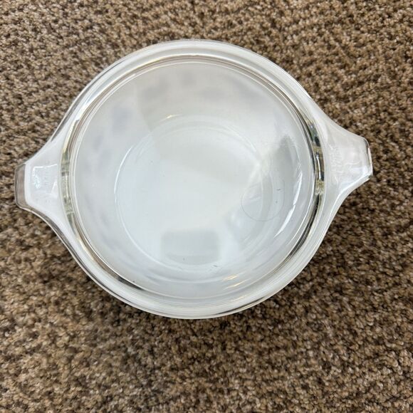 Vintage Pyrex Early American White and Brown 1.5 Pint Covered Casserole #472 - Picture 2 of 10